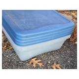 Lot of (4) Sterilite Plastic Underbed Storage Bins with Lids 35" x 16" x 7"