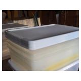 Lot of (4) Plastic Storage Totes (3) 23"x16"x6", (1) 23"x16"x5"