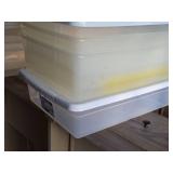 Lot of (4) Plastic Storage Totes (3) 23"x16"x6", (1) 23"x16"x5"
