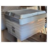 Lot of (4) Plastic Storage Bins with Lids 22" x 16" x 7"