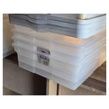 Lot of (4) Plastic Storage Bins with Lids 22" x 16" x 7"