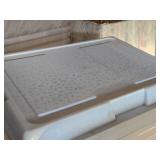 Lot of (4) Plastic Storage Bins with Lids 22" x 16" x 7"