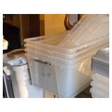 Lot of (4) Plastic Storage Bins with Lids 21" x 15" x 11"
