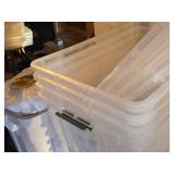 Lot of (4) Plastic Storage Bins with Lids 21" x 15" x 11"