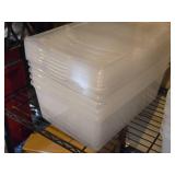 Lot of (5) Plastic Storage Bins with Lids 16" x 11" x 6"