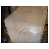 Lot of (5) Plastic Storage Bins with Lids 16" x 11" x 6"
