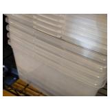 Lot of (5) Plastic Storage Bins with Lids 16" x 11" x 6"