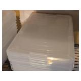 Lot of (4) Plastic Storage Bins with Lids 16" x 11" x 6"