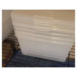 Lot of (4) Plastic Storage Bins with Lids 16" x 11" x 6"