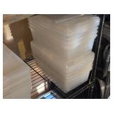 Lot of (8) Plastic Storage Bins with Lids 13" x 8" x 4"