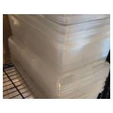 Lot of (8) Plastic Storage Bins with Lids 13" x 8" x 4"