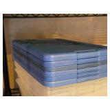 Lot of (6) Plastic Storage Bins with Lids 12" x 8" x 4"