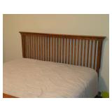 Wood Bed with Frame, Headboard, Footboard, Mattress 88" x 86" x 52"