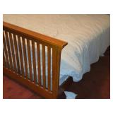 Wood Bed with Frame, Headboard, Footboard, Mattress 88" x 86" x 52"