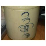 Vintage Salt-Glazed Stoneware Crock - Beesting Crock