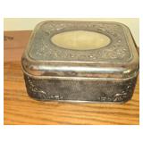 Vintage Silver Plated Jewelry Box - Repousse Box