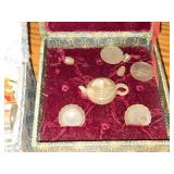 Vintage Mini Tea Set in Decorative Box + Glass Snuff Bottle in box