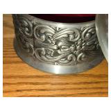 Vintage Pewter Jewelry Box - Repousse Box