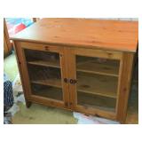 Wood Cabinet with Glass Doors