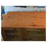 Wood Cabinet with Glass Doors