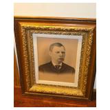 Vintage Ornate Wood Framed Picture - Man