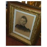 Vintage Ornate Wood Framed Picture - Woman
