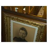 Vintage Ornate Wood Framed Picture - Woman