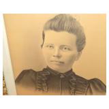 Vintage Ornate Wood Framed Picture - Woman