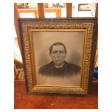 Vintage Ornate Wood Framed Picture - Man