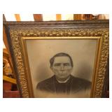 Vintage Ornate Wood Framed Picture - Man