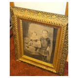 Vintage Ornate Wood Framed Picture - Children