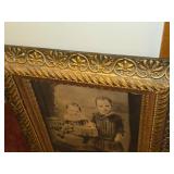 Vintage Ornate Wood Framed Picture - Children