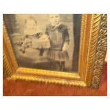 Vintage Ornate Wood Framed Picture - Children