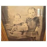 Vintage Ornate Wood Framed Picture - Children
