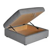 NEW IN BOX Lugano Storage Ottoman – Modern Gray Fabric w/ Hidden Storage – by Really Cool Living