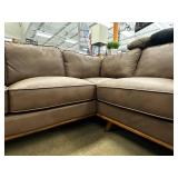 NEW IN BOX Maddox Mid-Century Sofa – Chestnut Faux Leather – Fully Padded, Easy-Clean, 5th Support Leg