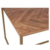 NEW IN BOX Hayden 72" Herringbone Rectangular Wood Dining Table / Office Desk – Natural Gold Finish, Solid Construction, Modern Design