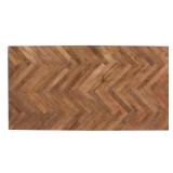 NEW IN BOX Hayden 72" Herringbone Rectangular Wood Dining Table / Office Desk – Natural Gold Finish, Solid Construction, Modern Design