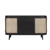 NEW IN BOX Adebisi 56" Solid Wood Sideboard – Natural Finish, Modern Storage Cabinet, Mid Century Style