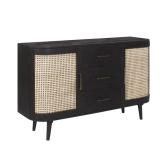 NEW IN BOX Adebisi 56" Solid Wood Sideboard – Natural Finish, Modern Storage Cabinet, Mid Century Style