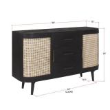 NEW IN BOX Adebisi 56" Solid Wood Sideboard – Natural Finish, Modern Storage Cabinet, Mid Century Style