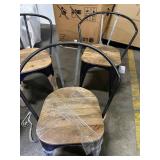 Mango Barrel Chair 4 Pack – Missing Backs -  Sustainable Mango Wood & Black Metal Frame