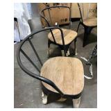 Mango Barrel Chair 4 Pack – Missing Backs -  Sustainable Mango Wood & Black Metal Frame