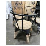Mango Barrel Chair 4 Pack – Missing Backs -  Sustainable Mango Wood & Black Metal Frame