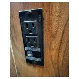 Acacia Loft Desk – WITH OUTLET - Solid Acacia Wood, Metal Frame, Modern Industrial Design