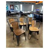 Mango Barrel Chair 5 Pack – Broken Backs -  Sustainable Mango Wood & Black Metal Frame