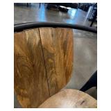 Mango Barrel Chair 5 Pack – Broken Backs -  Sustainable Mango Wood & Black Metal Frame