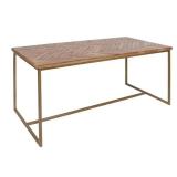 *5 pack* NEW IN BOX Hayden 72" Herringbone Rectangular Wood Dining Table / Office Desk – Natural Gold Finish, Solid Construction, Modern Design