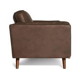 *NEW IN BOX* Maddox Chestnut Faux Leather Chair + Ottoman – Mid-Century Luxe Lounge Set - Really Cool Living
