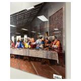 Ethnic Last Supper Floating Glass Art Museum Quality 60x40"